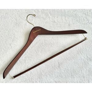 Mahogany wooden hanger with gold detail, Nordstrom‘s ￼